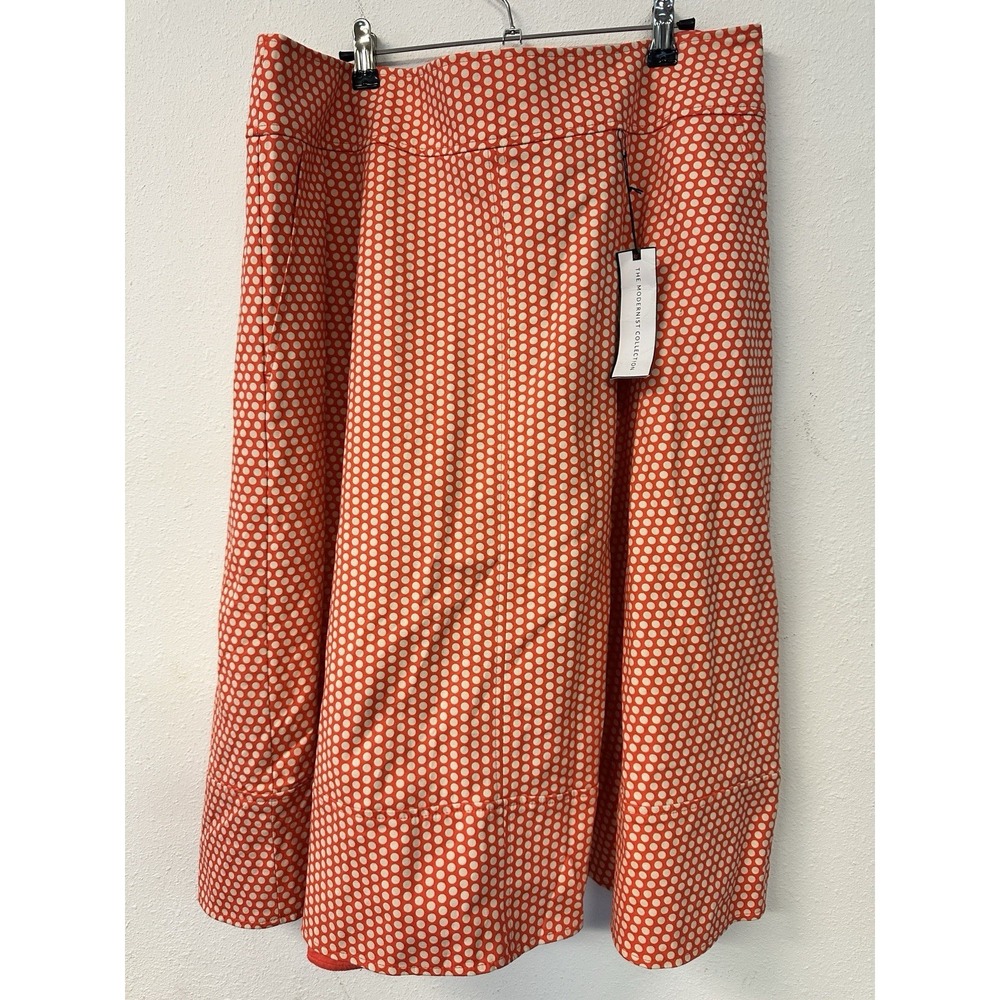 NEW Lane Bryant Modernist Collection Skirt Women's Sz 18 Orange Polka Dot A-Line
